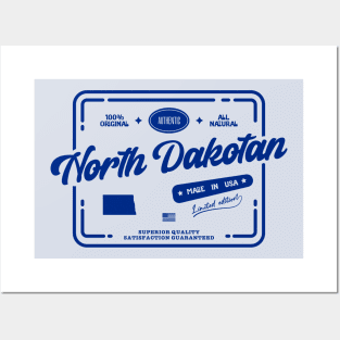 Original North Dakotan Cool Vintage Dark Stamp Print North Dakota Resident Gift Posters and Art